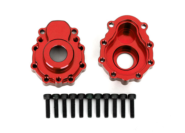 Traxxas Portal housings, outer, 6061-T6 aluminum (red-anodized)