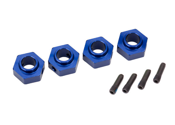 Traxxas Wheel hubs, 12mm hex, 6061-T6 aluminum (blue-anodized) (