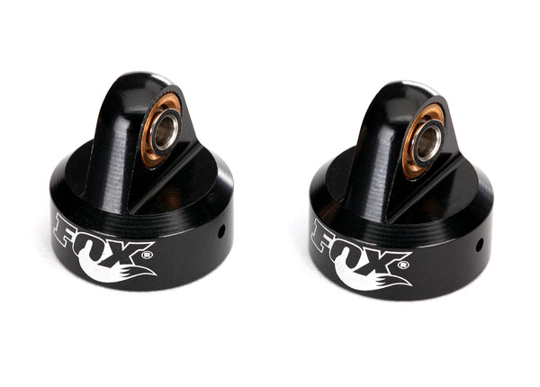 Traxxas Shock caps, aluminum (black-anodized), Fox Shocks (4)
