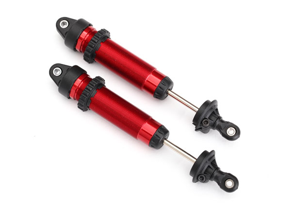 Traxxas Shocks, GTR, 139mm, aluminum (red-anodized) (complete w/