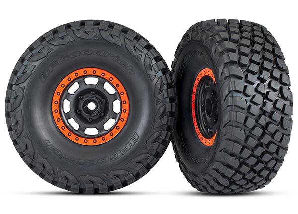 Traxxas Tires and wheels, assembled, glued (Desert Racer wheels,