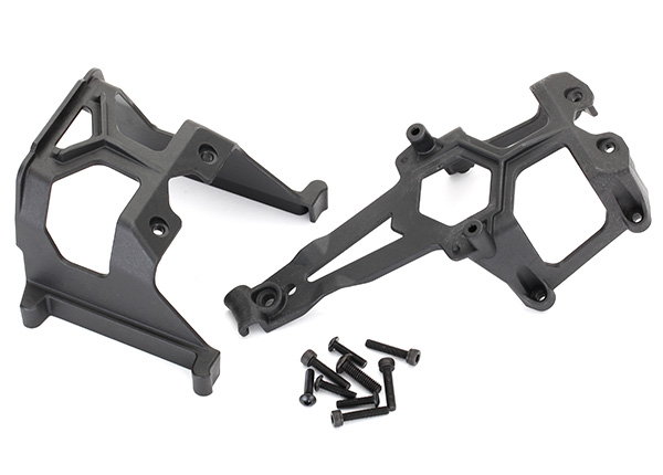 Traxxas Chassis supports, front & rear/ 3x12 BCS (4)/ 3x15 CS (4