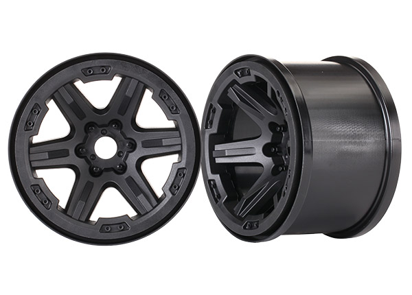 Traxxas Wheels, Carbide 3.8" (black) (2) (17mm splined)