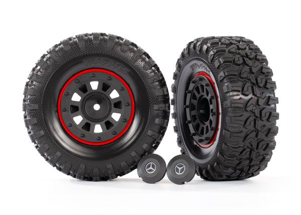 Traxxas Tires and wheels, assembled, glued (2.2" black wheels, 2