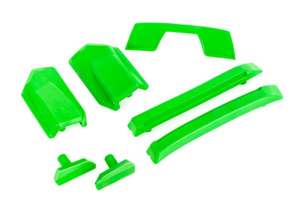 Traxxas Body reinforcement set, green/ skid pads (roof) (fits #9