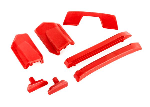 Traxxas Body reinforcement set, red/ skid pads (roof) (fits #951